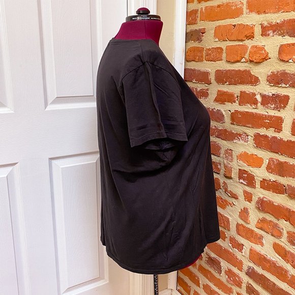 Just My Size Black Round Neck Short Sleeve T-Shirt - Picture 2 of 4